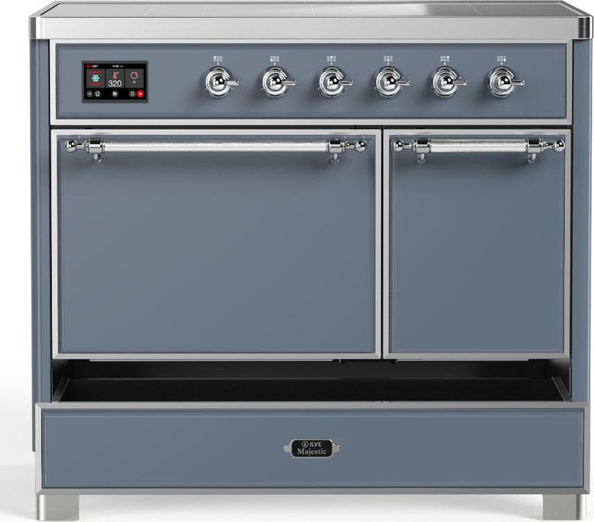Ilve UMDIB40QNR3BGC Blue Grey With Chrome Trim