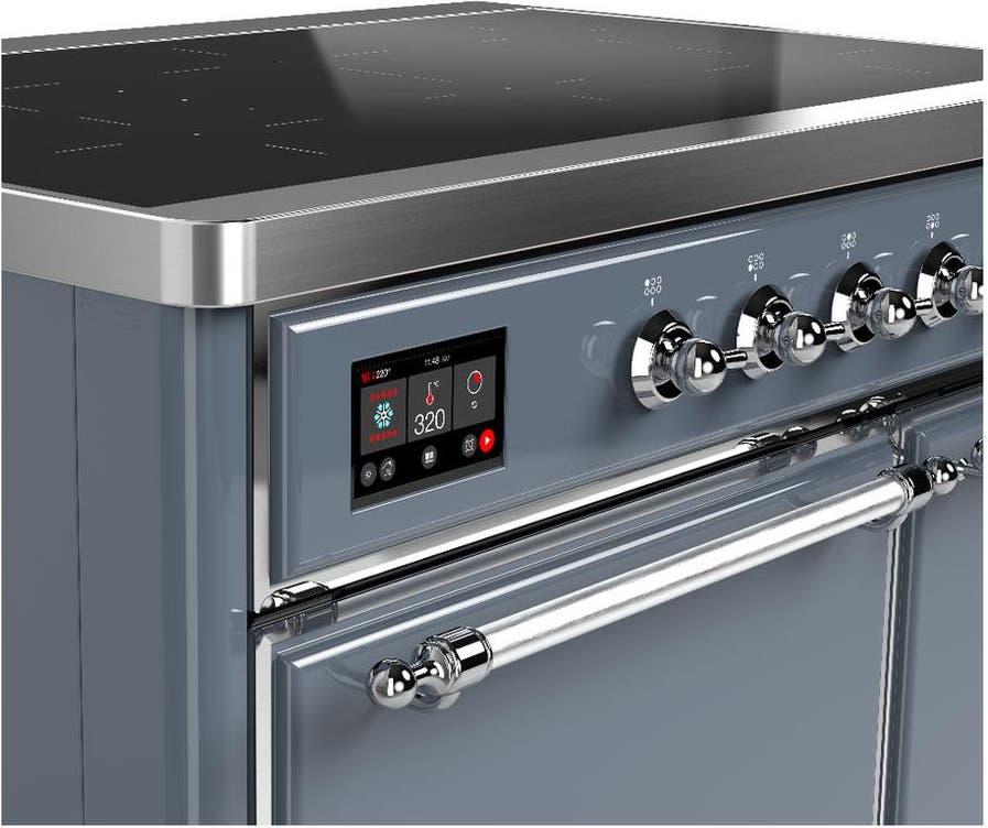Ilve UMDIB40QNR3BGC Blue Grey With Chrome Trim