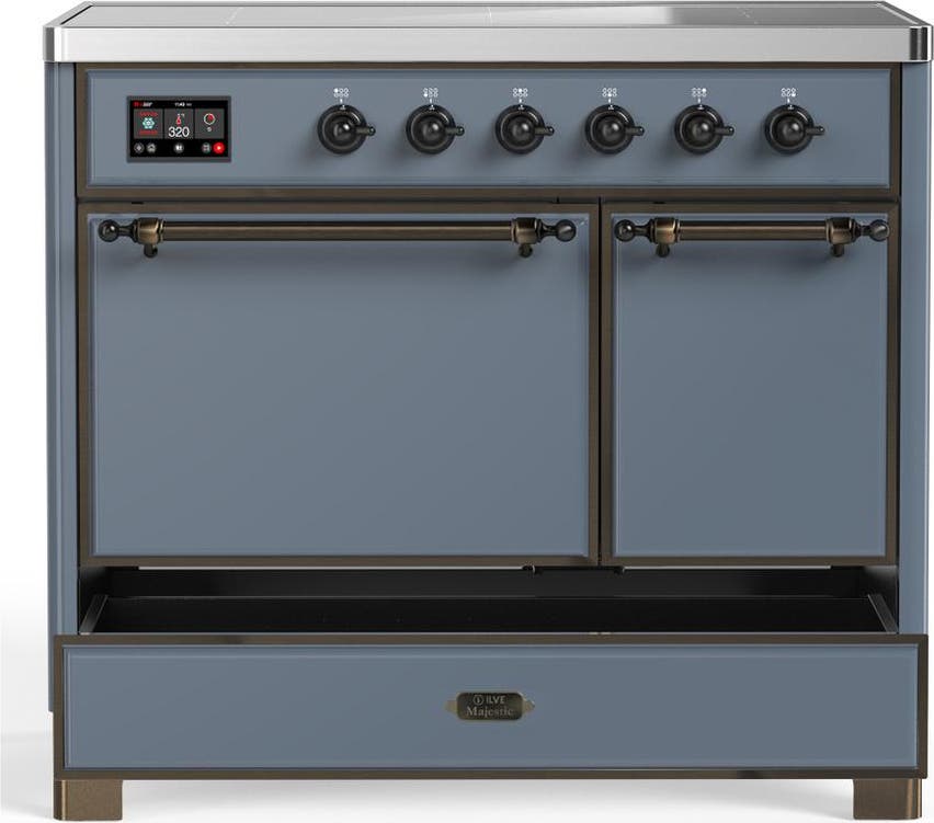 Ilve UMDIB40QNR3BGB Blue Grey With Burnished Trim