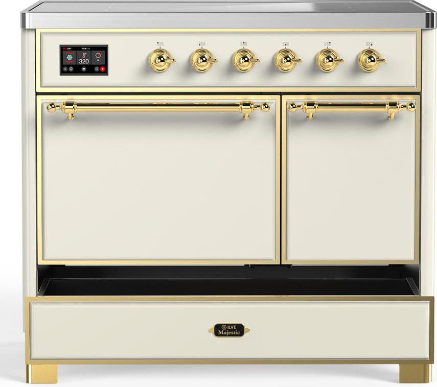 Ilve UMDIB40QNR3AWG Antique White With Brass Trim
