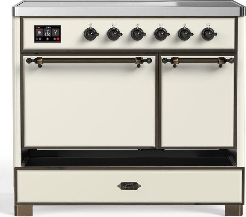 Ilve UMDIB40QNR3AWB Antique White With Burnished Trim