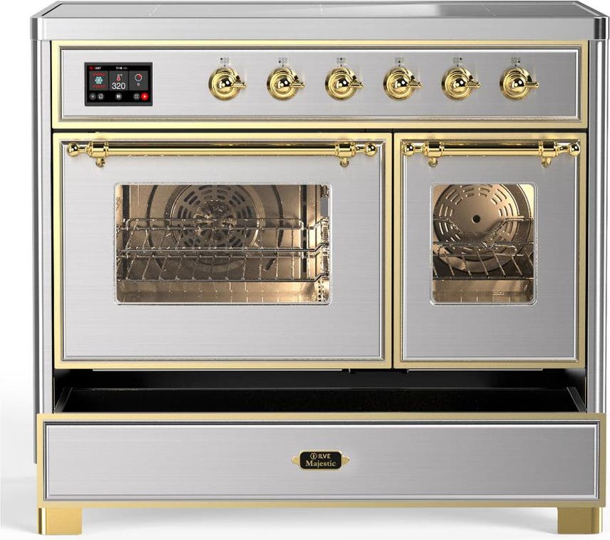 Ilve UMDIB40NR3SSG Stainless Steel With Brass Trim