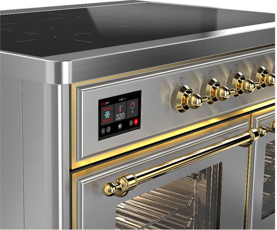 Ilve UMDIB40NR3SSG Stainless Steel With Brass Trim