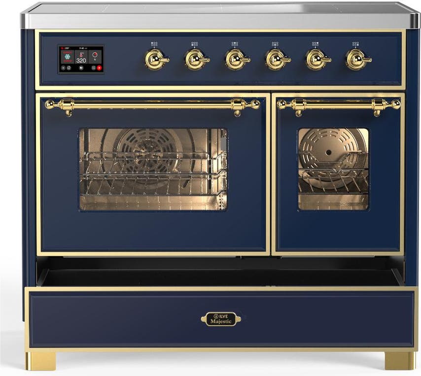 Ilve UMDIB40NR3MBG Midnight Blue With Brass Trim