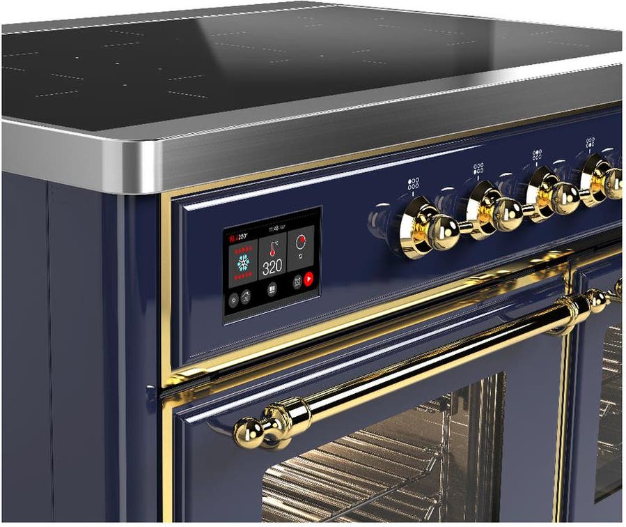 Ilve UMDIB40NR3MBG Midnight Blue With Brass Trim