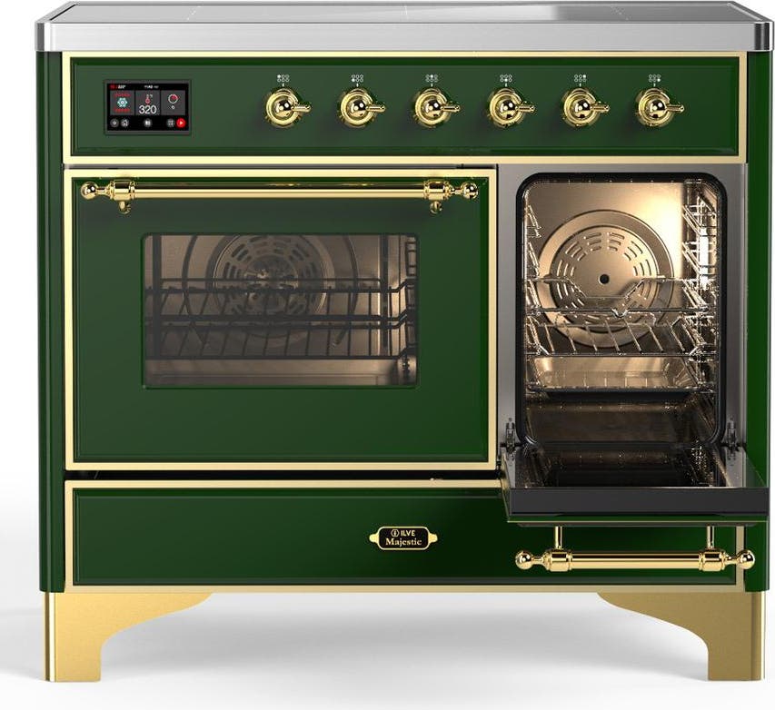 Ilve UMDIB40NR3EGG Emerald Green With Brass Trim