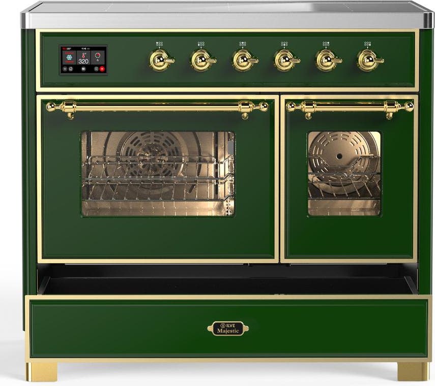 Ilve UMDIB40NR3EGG Emerald Green With Brass Trim
