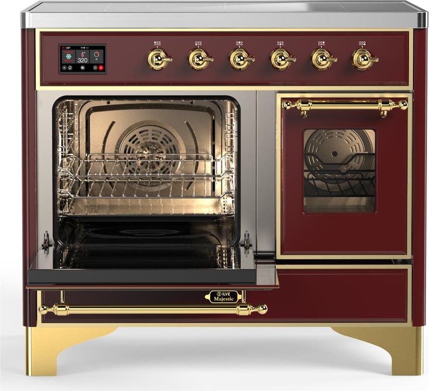 Ilve UMDIB40NR3BUG Burgundy With Brass Trim