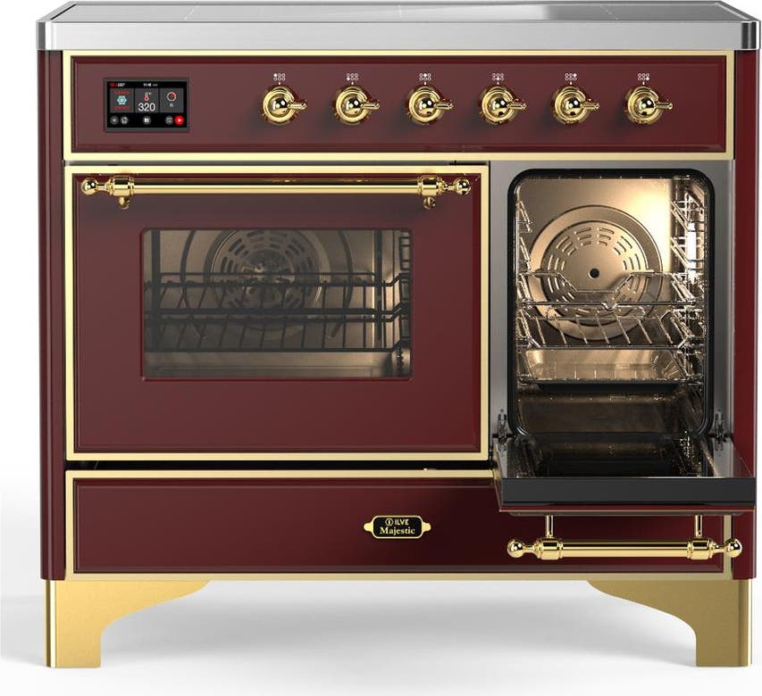 Ilve UMDIB40NR3BUG Burgundy With Brass Trim