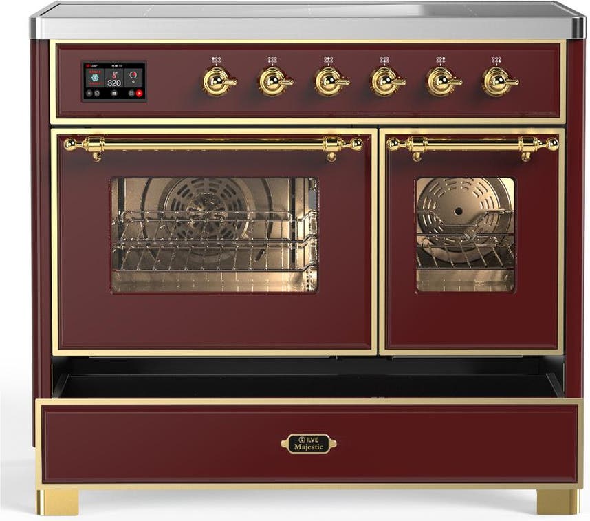 Ilve UMDIB40NR3BUG Burgundy With Brass Trim