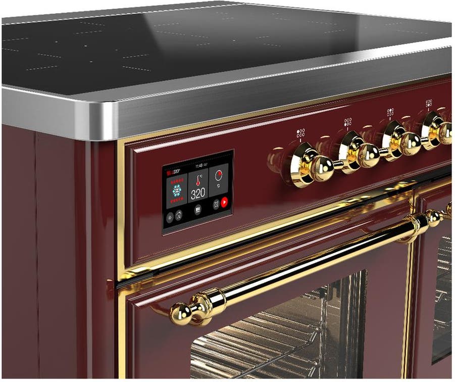 Ilve UMDIB40NR3BUG Burgundy With Brass Trim