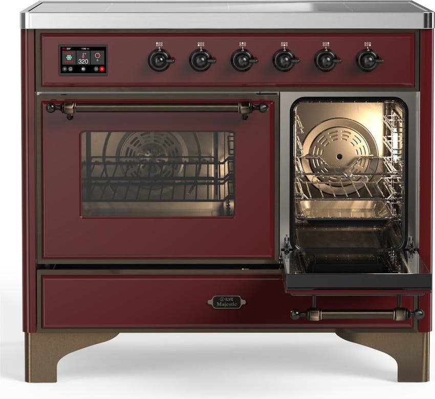 Ilve UMDIB40NR3BUB Burgundy With Burnished Trim