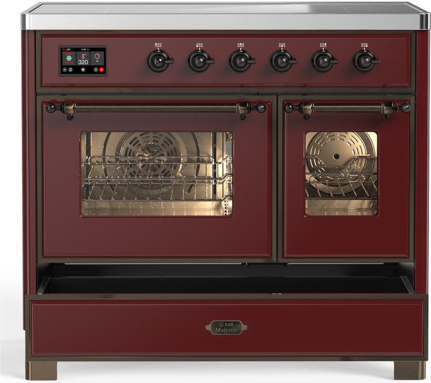 Ilve UMDIB40NR3BUB Burgundy With Burnished Trim