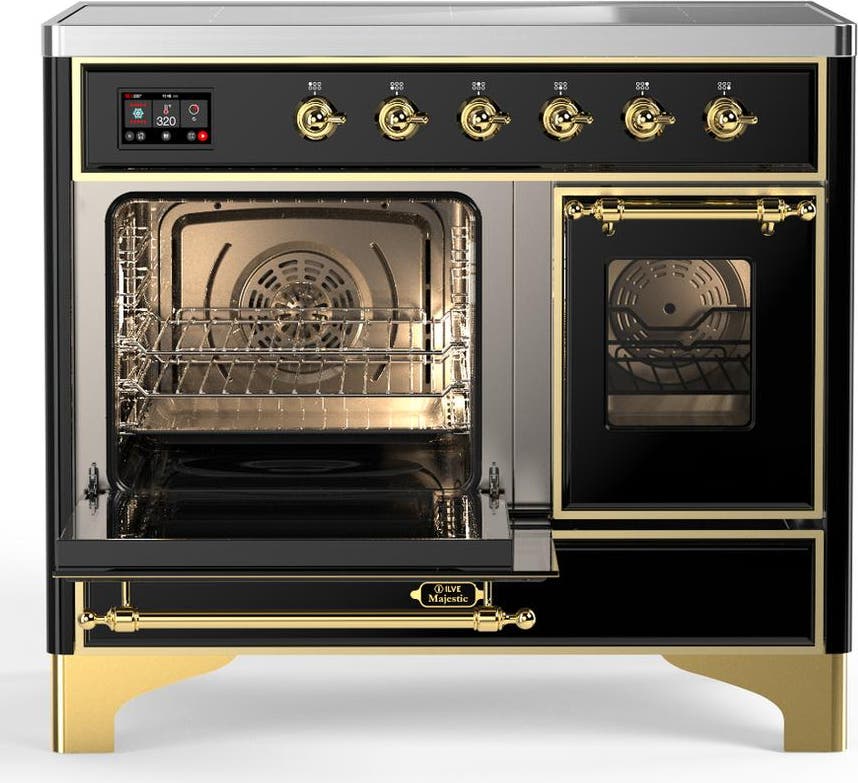 Ilve UMDIB40NR3BKG Glossy Black With Brass Trim
