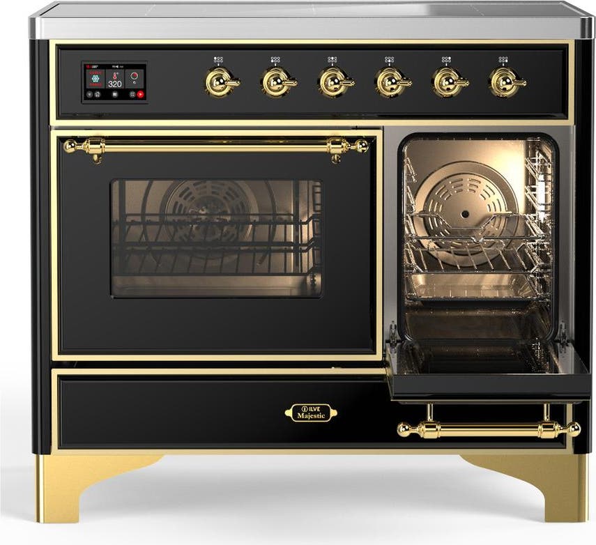 Ilve UMDIB40NR3BKG Glossy Black With Brass Trim