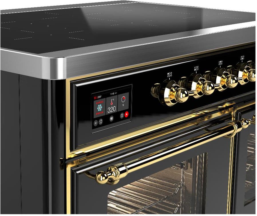 Ilve UMDIB40NR3BKG Glossy Black With Brass Trim