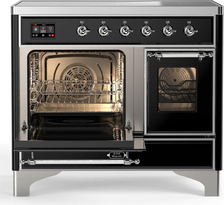 Ilve UMDIB40NR3BKC Glossy Black With Chrome Trim