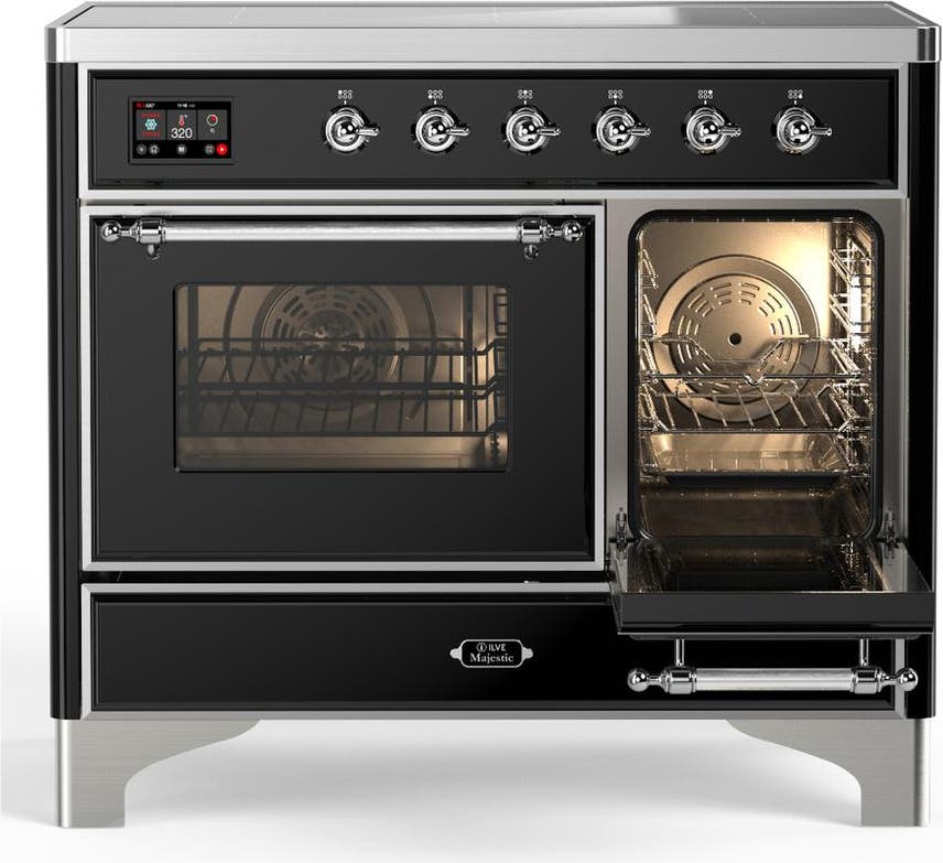 Ilve UMDIB40NR3BKC Glossy Black With Chrome Trim