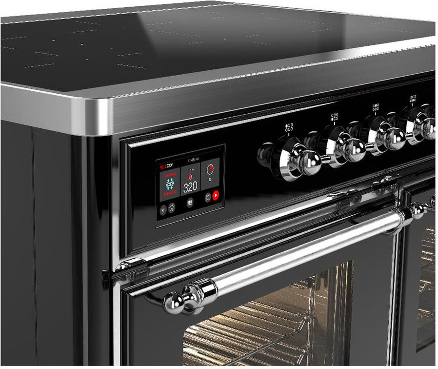 Ilve UMDIB40NR3BKC Glossy Black With Chrome Trim