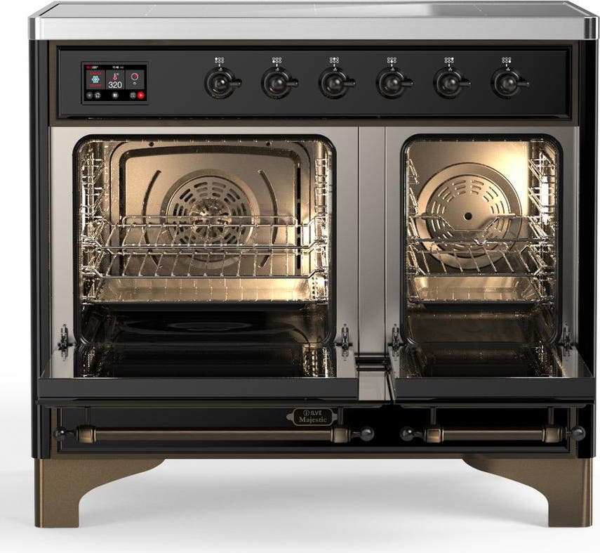 Ilve UMDIB40NR3BKB Glossy Black With Burnished Trim