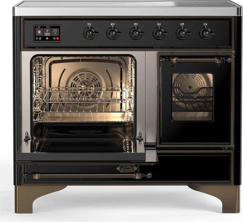 Ilve UMDIB40NR3BKB Glossy Black With Burnished Trim