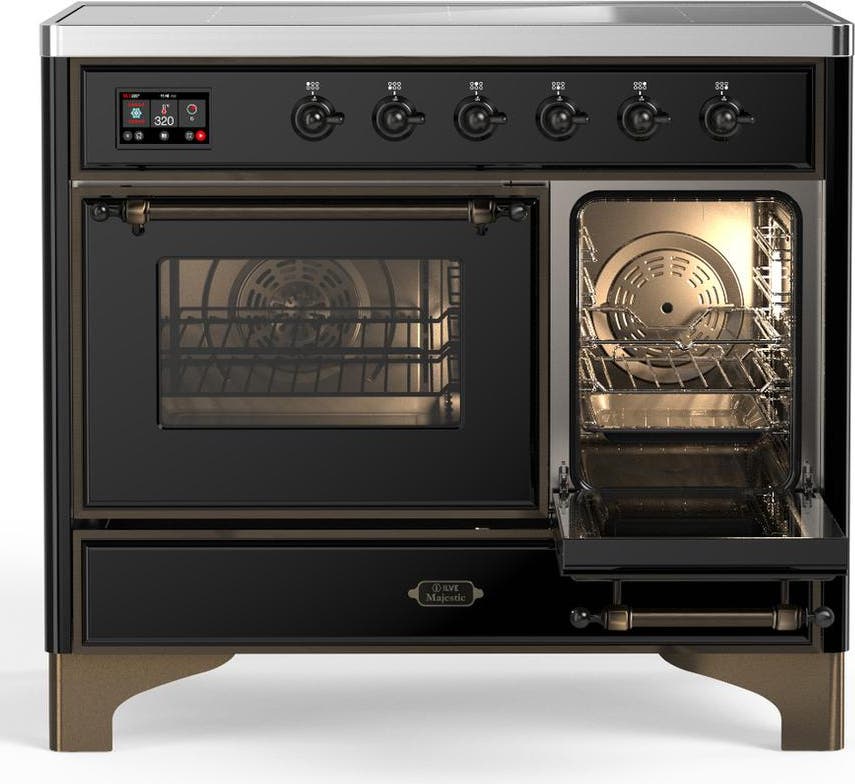 Ilve UMDIB40NR3BKB Glossy Black With Burnished Trim