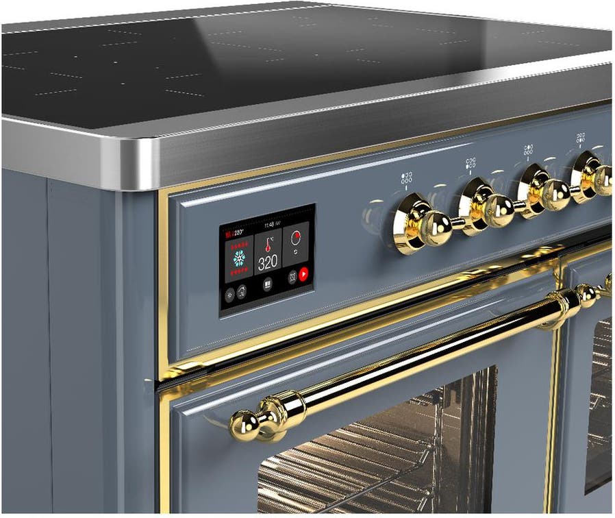 Ilve UMDIB40NR3BGG Blue Grey With Brass Trim