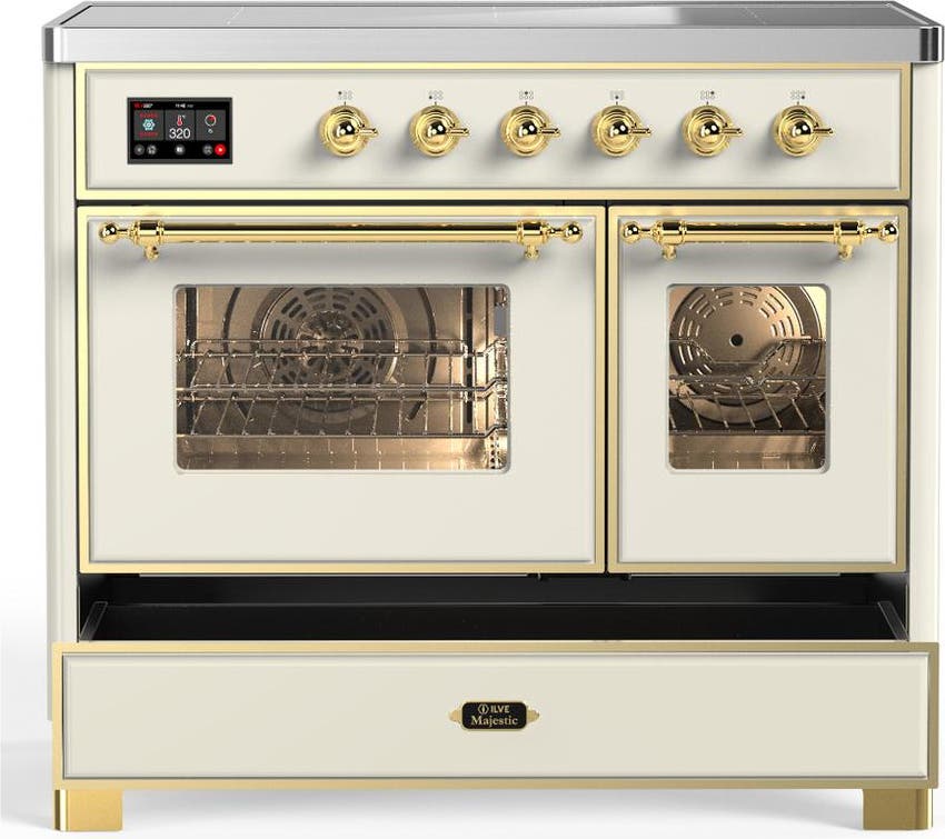 Ilve UMDIB40NR3AWG Antique White With Brass Trim