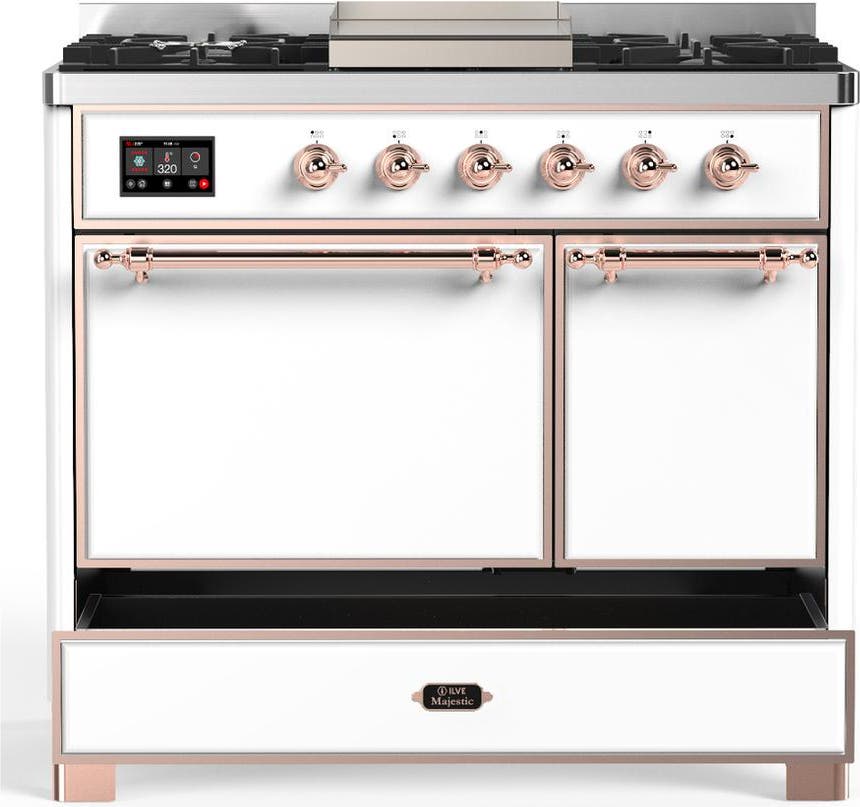 Ilve UMD40FQNR3WHPLP White With Copper Trim, Liquid Propane