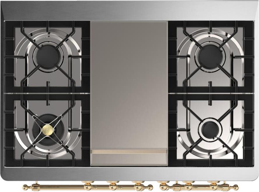 Ilve UMD40FQNR3WHGLP White With Brass Trim, Liquid Propane