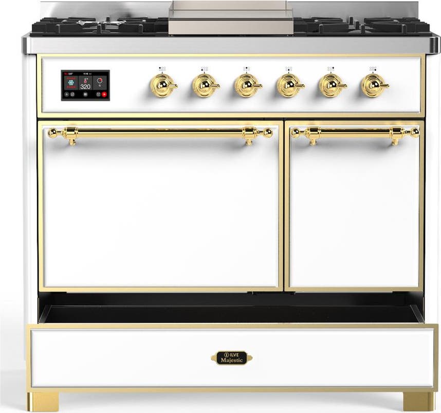 Ilve UMD40FQNR3WHG White With Brass Trim, Natural Gas