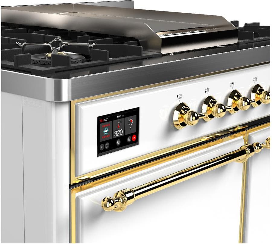 Ilve UMD40FQNR3WHG White With Brass Trim, Natural Gas
