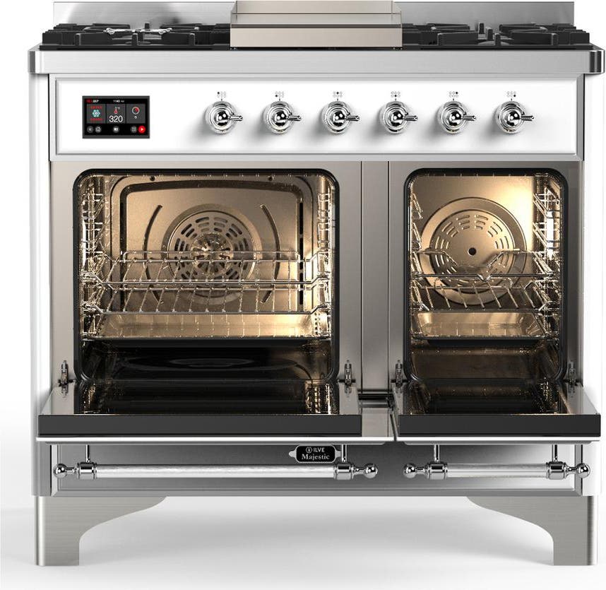 Ilve UMD40FQNR3WHCLP White With Chrome Trim, Liquid Propane