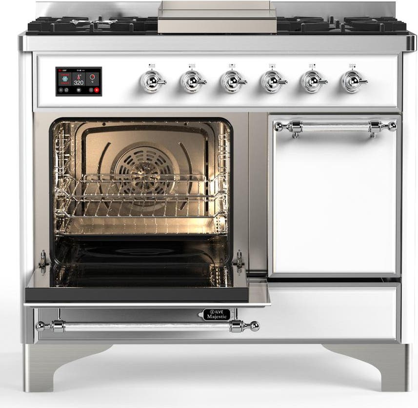 Ilve UMD40FQNR3WHCLP White With Chrome Trim, Liquid Propane