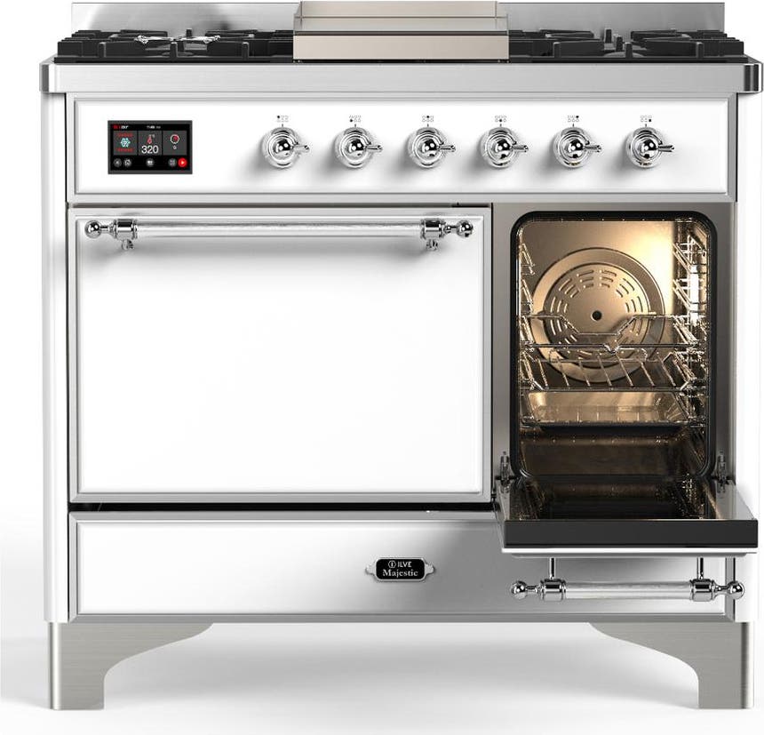 Ilve UMD40FQNR3WHC White With Chrome Trim, Natural Gas
