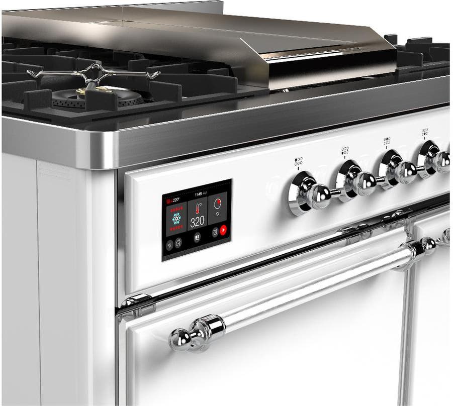Ilve UMD40FQNR3WHC White With Chrome Trim, Natural Gas