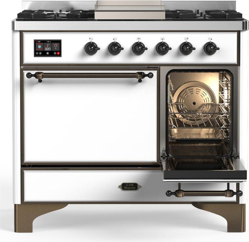 Ilve UMD40FQNR3WHBLP White With Burnished Trim, Liquid Propane