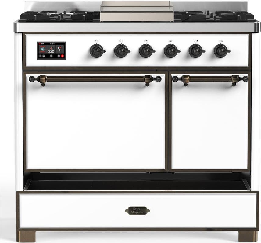 Ilve UMD40FQNR3WHB White With Burnished Trim, Natural Gas