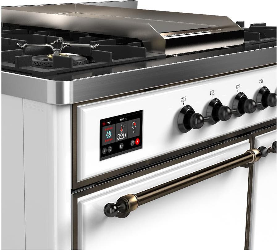 Ilve UMD40FQNR3WHB White With Burnished Trim, Natural Gas