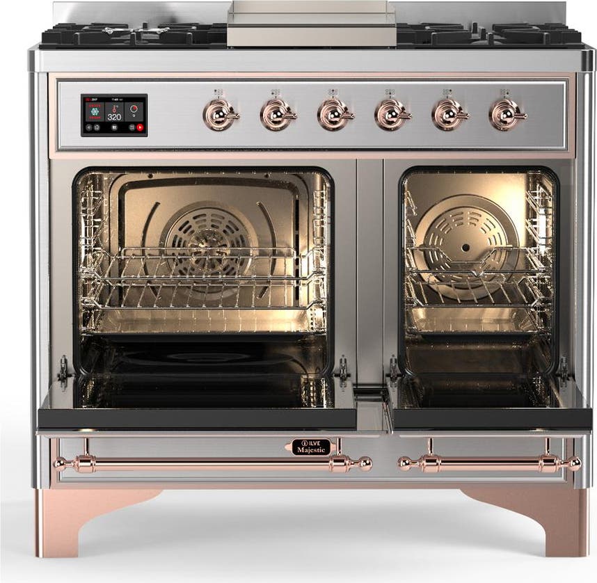 Ilve UMD40FQNR3SSPLP Stainless Steel With Copper Trim, Liquid Propane