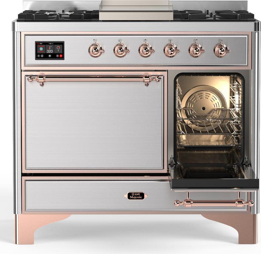 Ilve UMD40FQNR3SSPLP Stainless Steel With Copper Trim, Liquid Propane