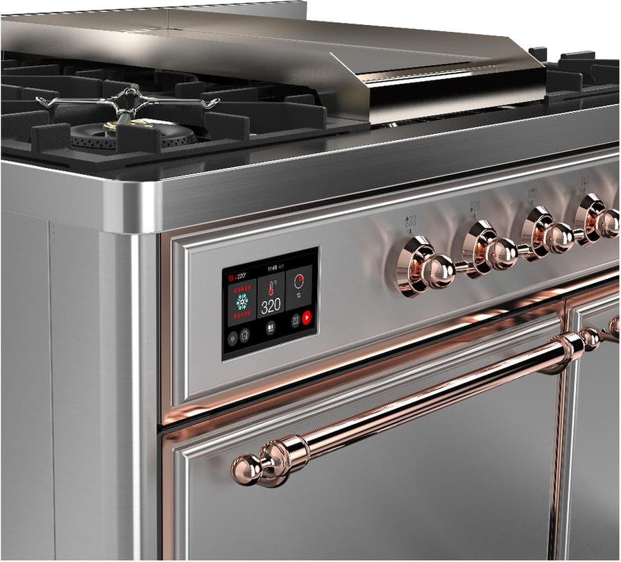 Ilve UMD40FQNR3SSPLP Stainless Steel With Copper Trim, Liquid Propane