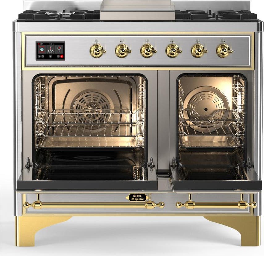 Ilve UMD40FQNR3SSG Stainless Steel With Brass Trim, Natural Gas