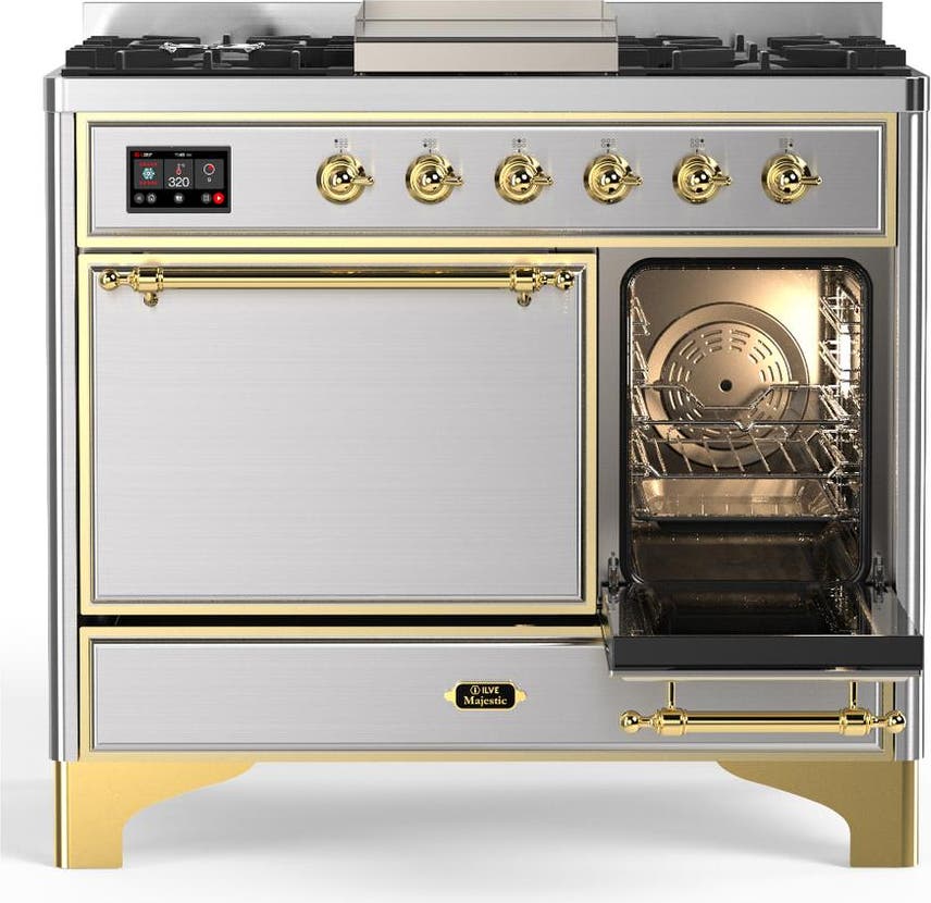 Ilve UMD40FQNR3SSG Stainless Steel With Brass Trim, Natural Gas