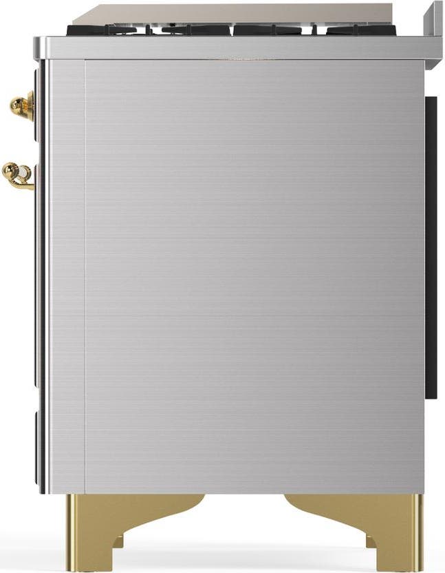 Ilve UMD40FQNR3SSG Stainless Steel With Brass Trim, Natural Gas