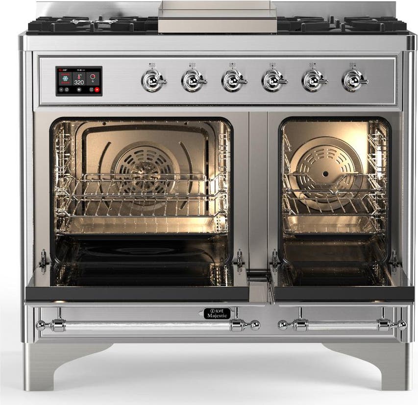 Ilve UMD40FQNR3SSC Stainless Steel With Chrome Trim, Natural Gas