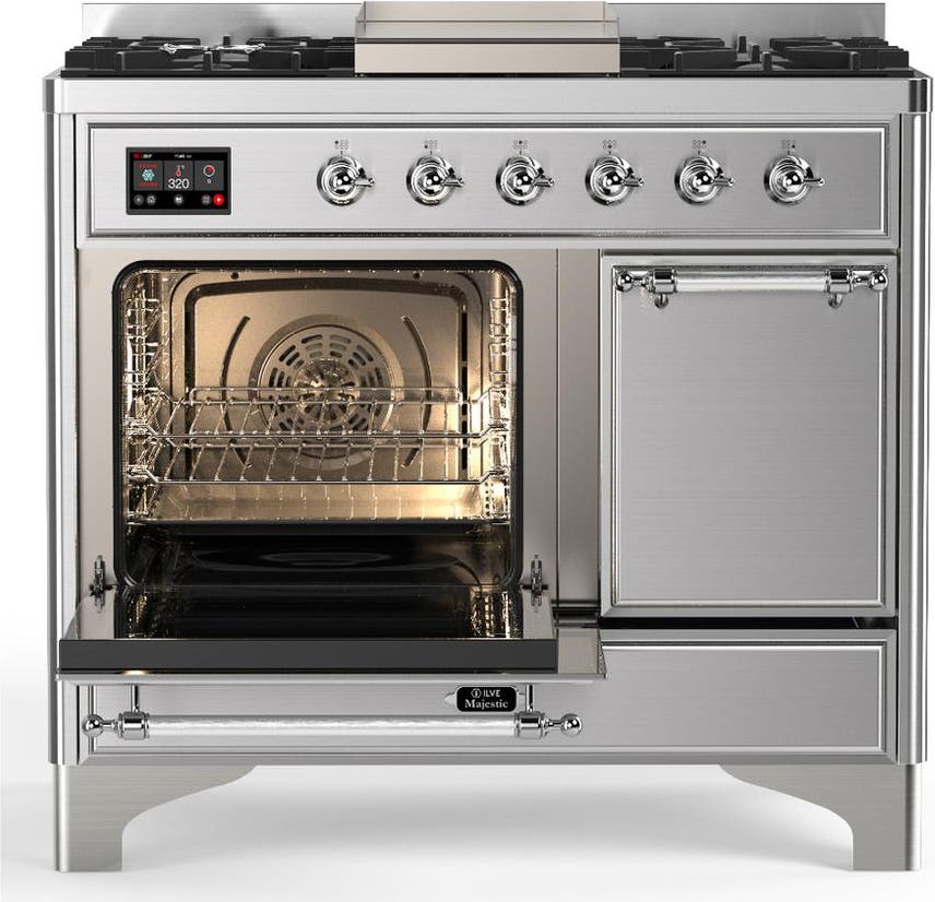 Ilve UMD40FQNR3SSC Stainless Steel With Chrome Trim, Natural Gas