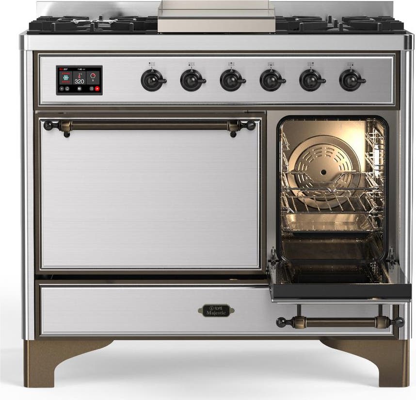 Ilve UMD40FQNR3SSBLP Stainless Steel With Burnished Trim, Liquid Propan...