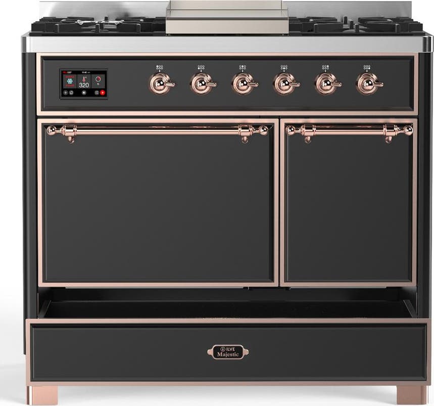 Ilve UMD40FQNR3MGPLP Matte Graphite With Copper Trim, Liquid Propane
