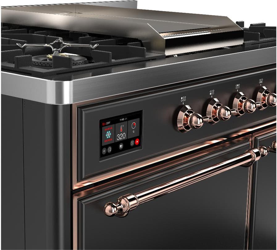 Ilve UMD40FQNR3MGPLP Matte Graphite With Copper Trim, Liquid Propane